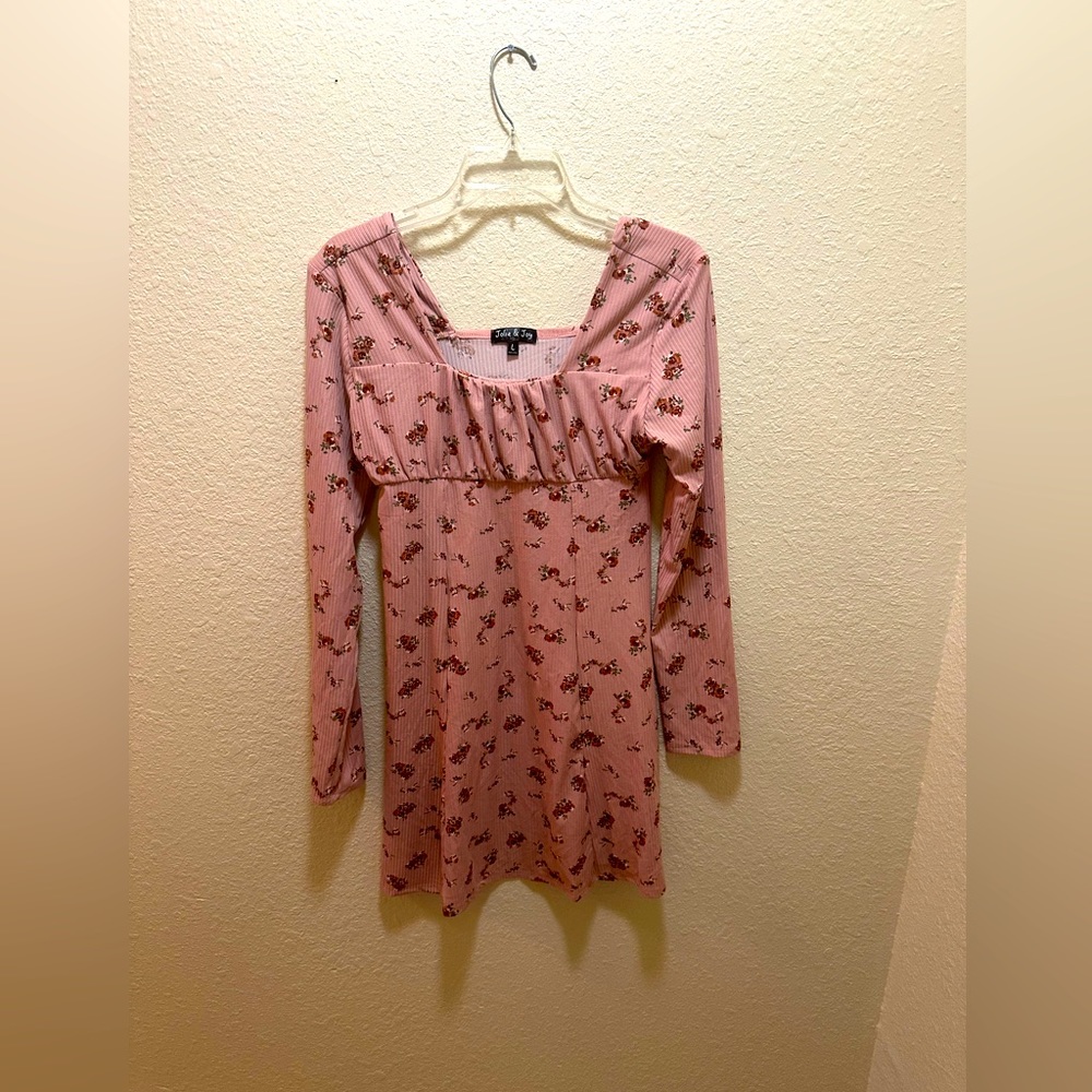 Short Pink Floral Dress.